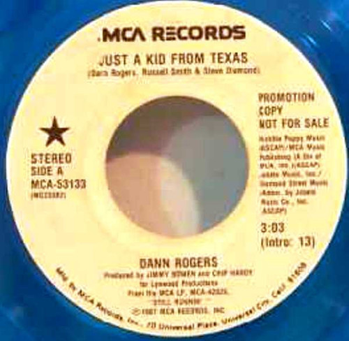 Dann Rogers - Just A Kid From Texas (7", Promo, Blu)