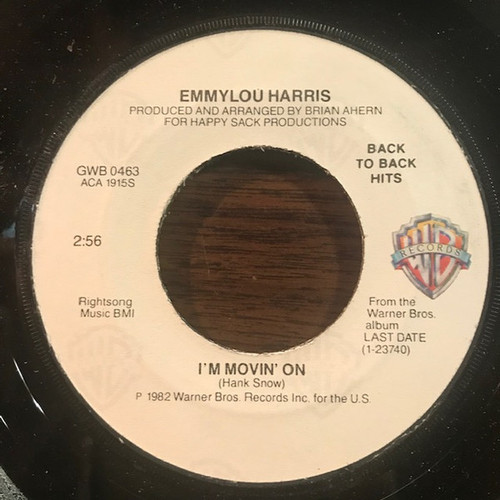 Emmylou Harris - I'm Movin' On (7", Single)