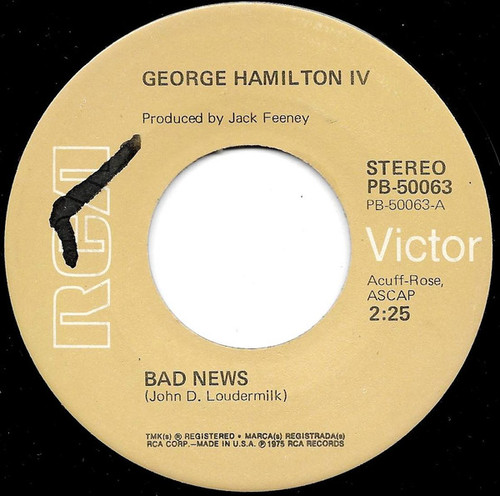 George Hamilton IV - Bad News (7")