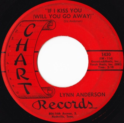 Lynn Anderson - If I Kiss You (Will You Go Away) / Then Go - Chart Records (4) - 1430 - 7", Single 800569584