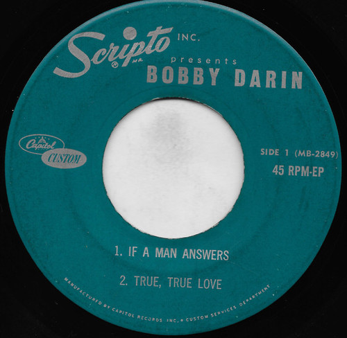 Bobby Darin - Scripto Inc. presents Bobby Darin  (7", EP, Mono, Scr)