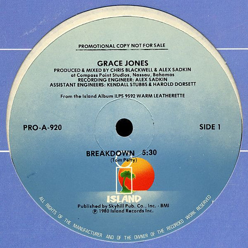 Grace Jones - Breakdown (12", Promo)