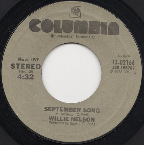 Willie Nelson - September Song / On The Road Again (7", RE)