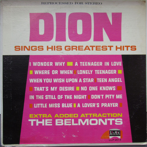 Dion (3) - Dion Sings His Greatest Hits (LP, Comp, Club)