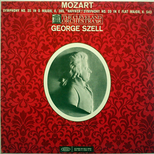 Mozart* - George Szell, The Cleveland Orchestra - Symphony No. 35 In D Major, K. 385, "Haffner" / Symphony No. 39 In E Flat Major, K. 543 (LP, Mono)