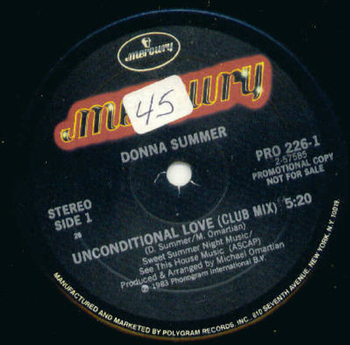 Donna Summer - Unconditional Love (12", Promo)