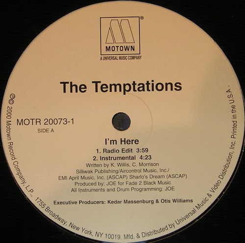 The Temptations - I'm Here (12")