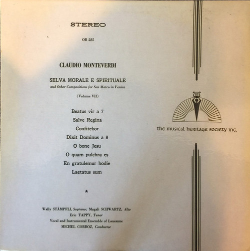 Claudio Monteverdi - Vocal* And Instrumental Ensemble Of Lausanne*, Michel Corboz - Selva Morale E Spirituale And Other Compositions For San Marco In Venice Volume VII (LP)