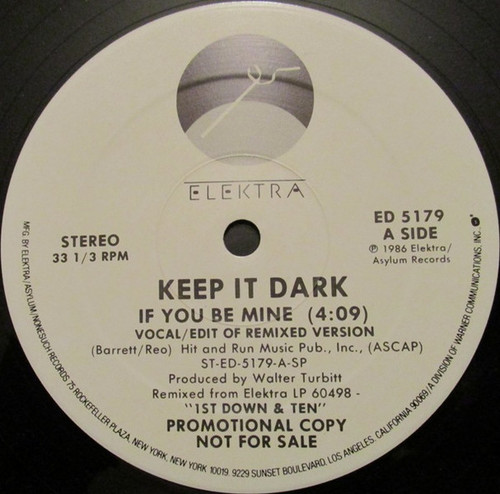 Keep It Dark - If You Be Mine (12", Single, Promo)