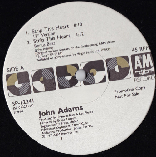 John Adams (3) - Strip This Heart (12", Promo)