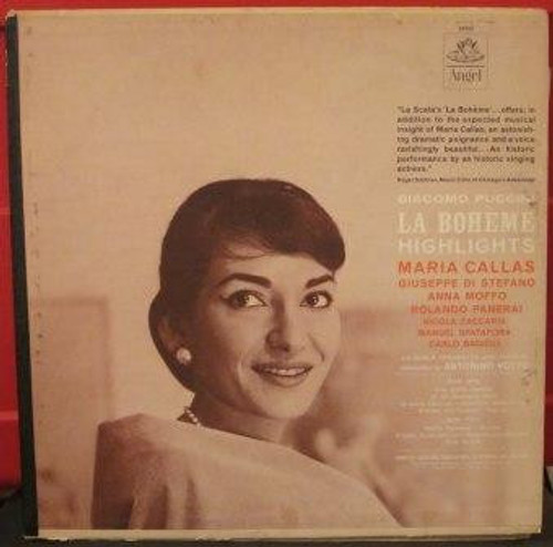 Maria Callas / Giuseppe di Stefano / Anna Moffo / Rolando Panerai / Nicola Zaccaria / Manuel Spatafora / Carlo Badioli / Antonio Votto* - La Boheme Highlights (LP)