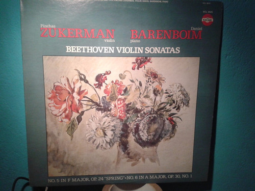 Pinchas Zukerman, Daniel Barenboim, Ludwig van Beethoven - Beethoven Violin Sonatas No. 5 in F Major "Spring" - No. 6 in A Major op. 30, 1 (LP, Comp)