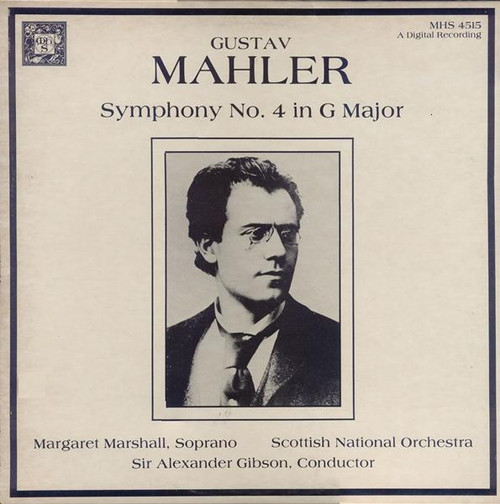Gustav Mahler, Margaret Marshall, Scottish National Orchestra*, Sir Alexander Gibson* - Symphony No. 4 In G Major (LP)