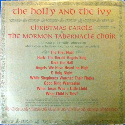 The Mormon Tabernacle Choir* - The Holly And The Ivy:  Christmas Carols By The Mormon Tabernacle Choir (LP, Album, Mono)