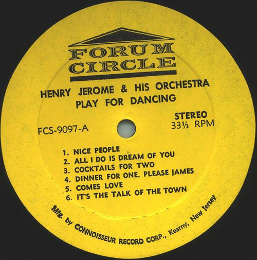 Henry Jerome & His Orchestra* - Plays For Dancing (LP)