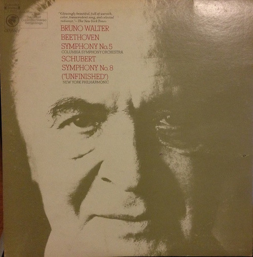 Beethoven* / Schubert* – Bruno Walter, Columbia Symphony Orchestra, New York Philharmonic* - Symphony No. 5 / Symphony No. 8 ("Unfinished") (LP, Comp, RE)