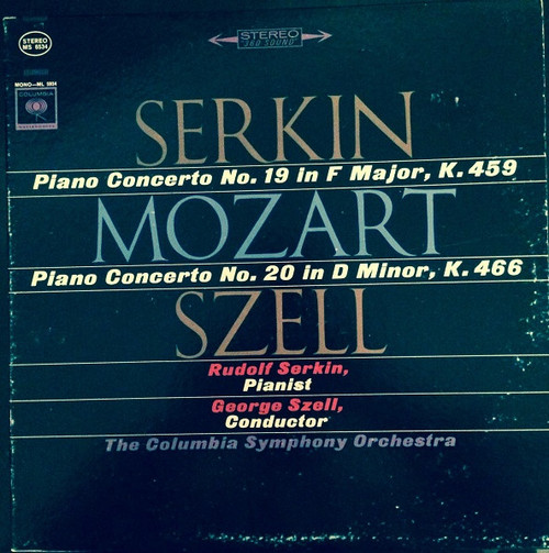 Mozart* - Serkin*, Szell*, Columbia Symphony Orchestra - Piano Concerto No. 19 In F Major, K. 459 / Piano Concerto No. 20 In D Minor, K. 466 (LP)