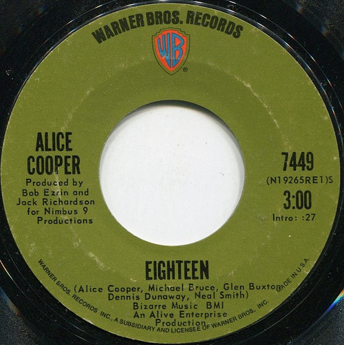 Alice Cooper - Eighteen / Body (7", Single)