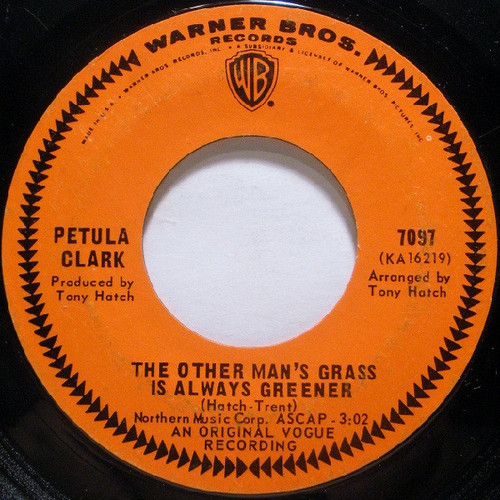 Petula Clark - The Other Man's Grass Is Always Greener / At The Crossroads (7", Single, San)