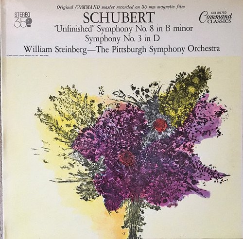 Schubert* ‎– William Steinberg, The Pittsburgh Symphony Orchestra - "Unfinished" Symphony No. 8 In B Minor / Symphony No. 3 In D (LP, Album, RP)