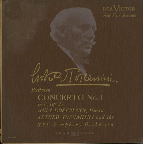 Beethoven* / Arturo Toscanini - Concerto No. 1 in C, Op. 15 For Piano And Orchestra (LP, Album, Mono, Com)