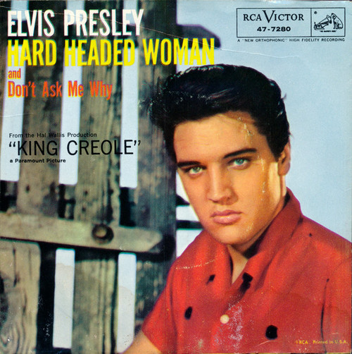 Elvis Presley With The Jordanaires - Hard Headed Woman - RCA Victor - 47-7280 - 7", Roc 887025498
