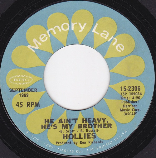 Hollies* - He Ain't Heavy, He's My Brother / Carrie-Anne (7", Single, Styrene, Pit)