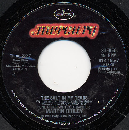 Martin Briley - The Salt In My Tears - Mercury - 812 165-7 - 7", Single 887624151