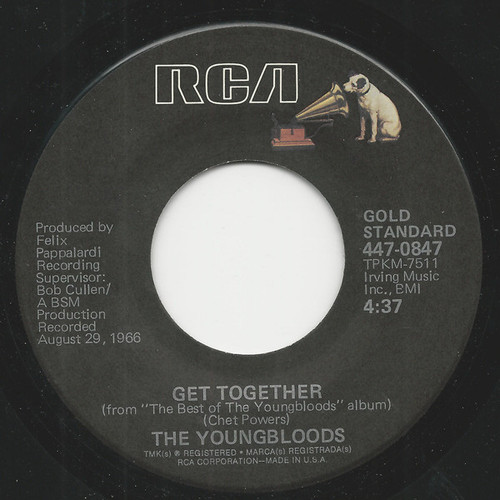 The Youngbloods - Get Together / Darkness, Darkness (7", Single, Mono, RE)