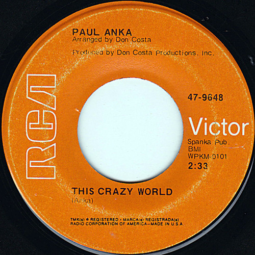 Paul Anka - This Crazy World (7", RE)