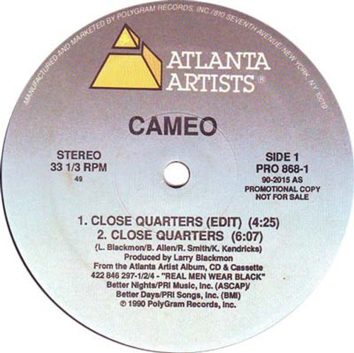 Cameo - Close Quarters (12", Promo)