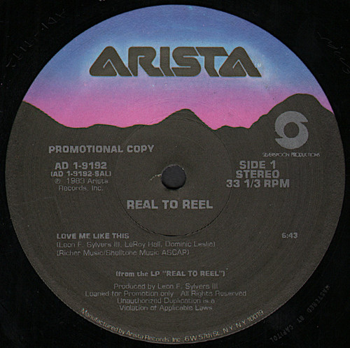 Real To Reel - Love Me Like This (12", Promo)