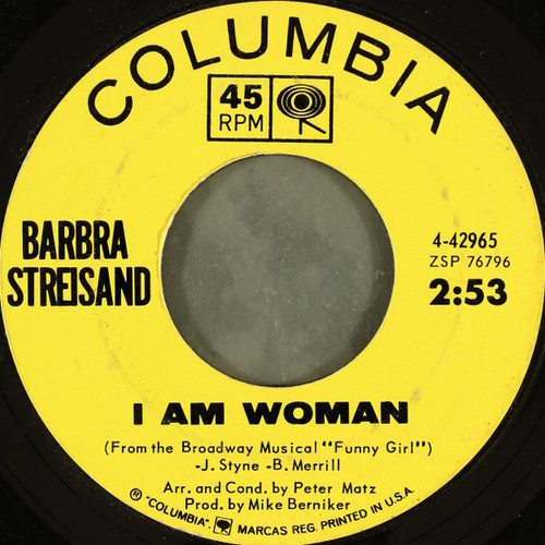 Barbra Streisand - I Am Woman / People (7", Single, Styrene, Bri)