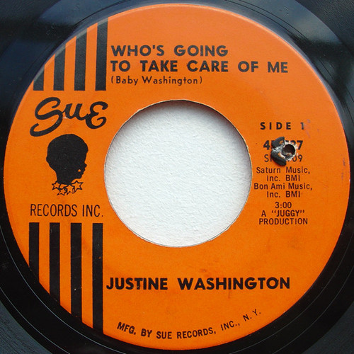 Justine Washington - Who's Going To Take Care Of Me / I Can't Wait Until I See My Baby (7", Single)