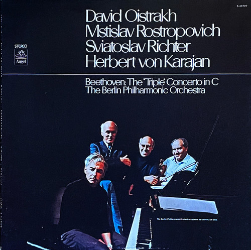 David Oistrakh*, Mstislav Rostropovich, Sviatoslav Richter, Herbert von Karajan, The Berlin Philharmonic Orchestra*, Beethoven* - The "Triple" Concerto In C (LP, Album)