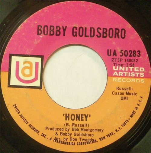 Bobby Goldsboro - Honey - United Artists Records - UA 50283 - 7", Single, RP 892976309