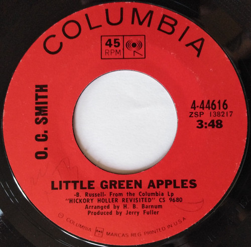 O. C. Smith* - Little Green Apples / Long Black Limousine (7", Single, Pit)