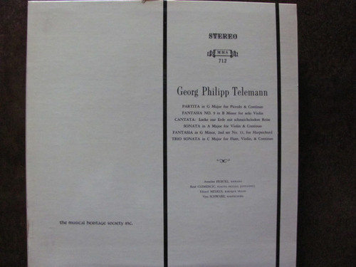 Georg Philipp Telemann - Partita In G, Fantsia No.9, Cantata, Sonata In A Major, Fantasia In G Minor, Trio Sonata In C Major (LP, Album)