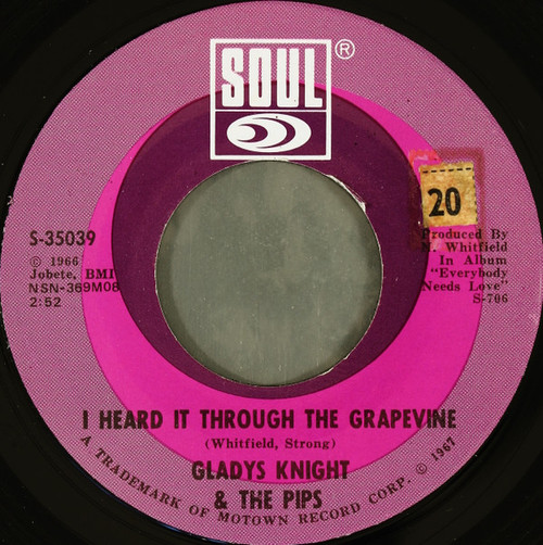 Gladys Knight And The Pips - I Heard It Through The Grapevine - Soul - S-35039 - 7", Single, Ame 906025175