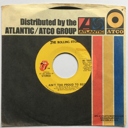 The Rolling Stones - Ain't Too Proud To Beg (7", Single, Spe)