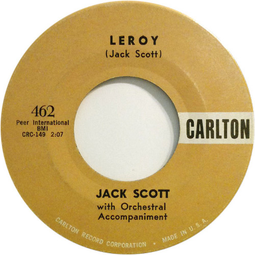 Jack Scott - Leroy / My True Love - Carlton - 462 - 7", Single, Scr 913604233