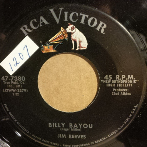 Jim Reeves - Billy Bayou (7", Single, Mono)