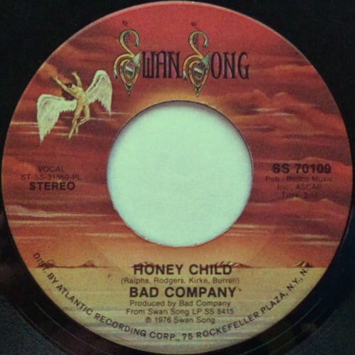 Bad Company (3) - Honey Child - Swan Song - SS 70109 - 7", Single, Pla 913635423