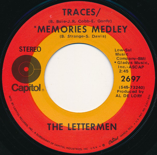 The Lettermen - Traces / Memories Medley (7", Single)