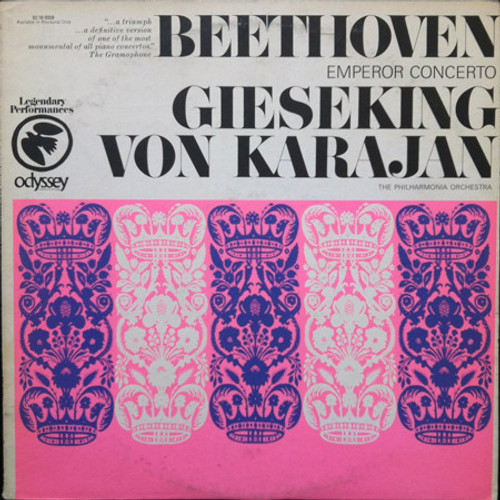 Beethoven* - Gieseking*, Von Karajan*, The Philharmonia Orchestra* - Emperor Concerto (LP, Mono)