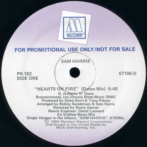 Sam Harris (2) - Hearts On Fire (12", Promo)