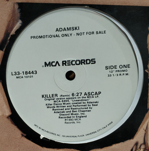 Adamski - Killer (12", Promo)