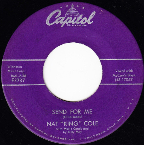 Nat King Cole - Send For Me - Capitol Records - F3737 - 7", Single, Scr 919173430