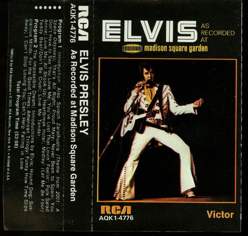 Elvis Presley - Elvis As Recorded At Madison Square Garden (Cass, Album, RE)