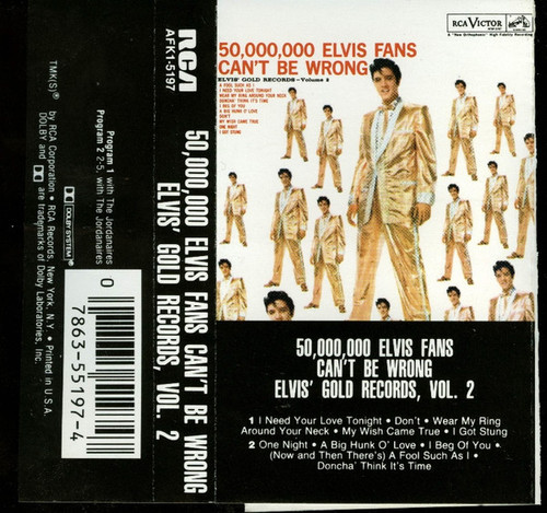 Elvis Presley - 50,000,000 Elvis Fans Can't Be Wrong (Elvis' Gold Records, Vol. 2) (Cass, Comp)